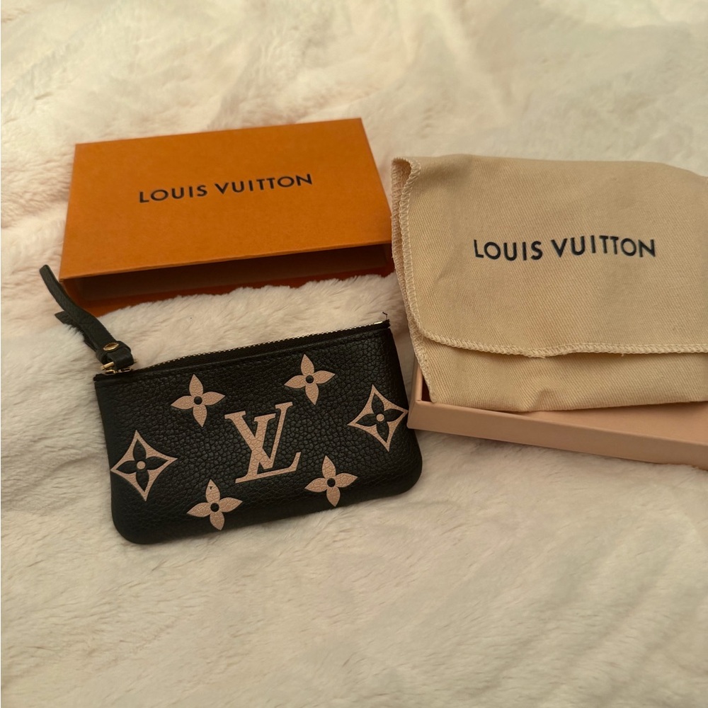 Louis Vuitton Black & Beige Monogram Zip Pouch